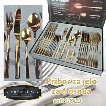 Premium pribor za jelo za 6 osoba - GOLD Front 1 (1)