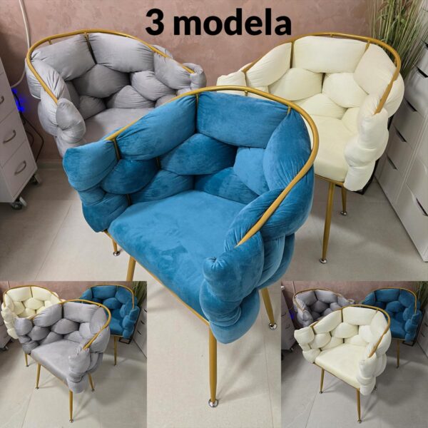 Zlatna plišana stolica - 3 modela