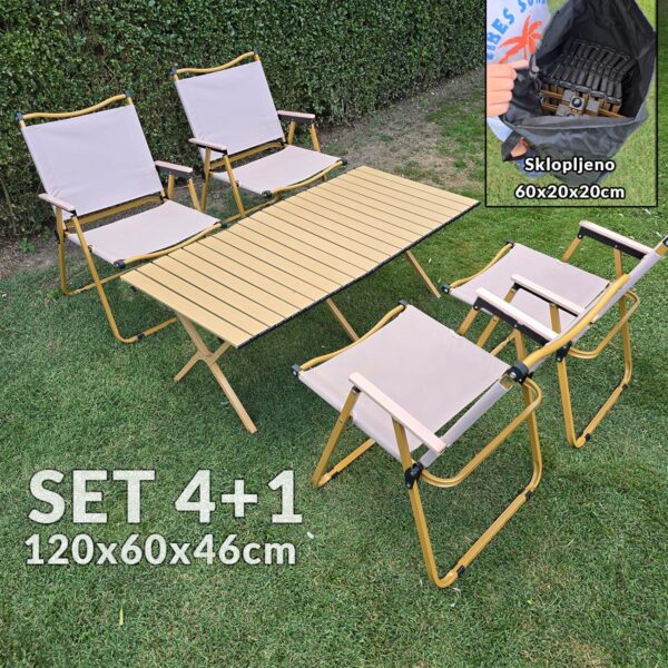 Sklopivi vrtni set stol sa 4 stolice G485
