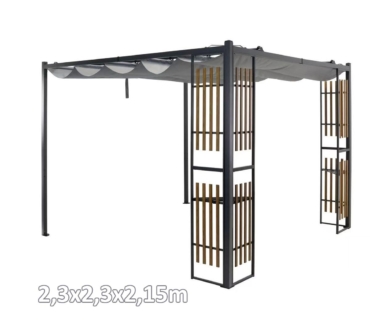 Vrtna metalna pergola - paviljon G728 Front 1