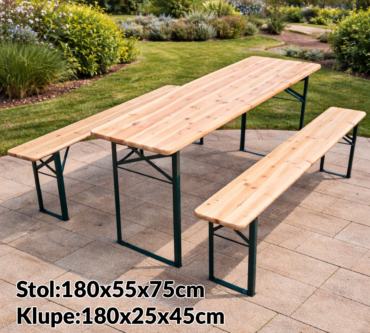 Vrtna pivska garnitura stol sa 2 klupe G729 Front 1