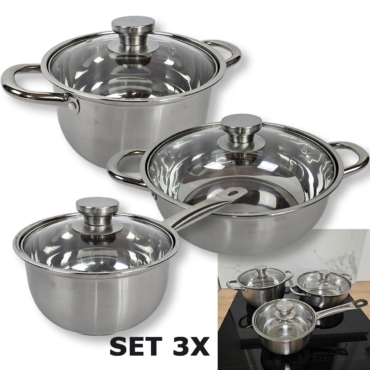 Set Inox posuđa - 3 dijelni set Front 1